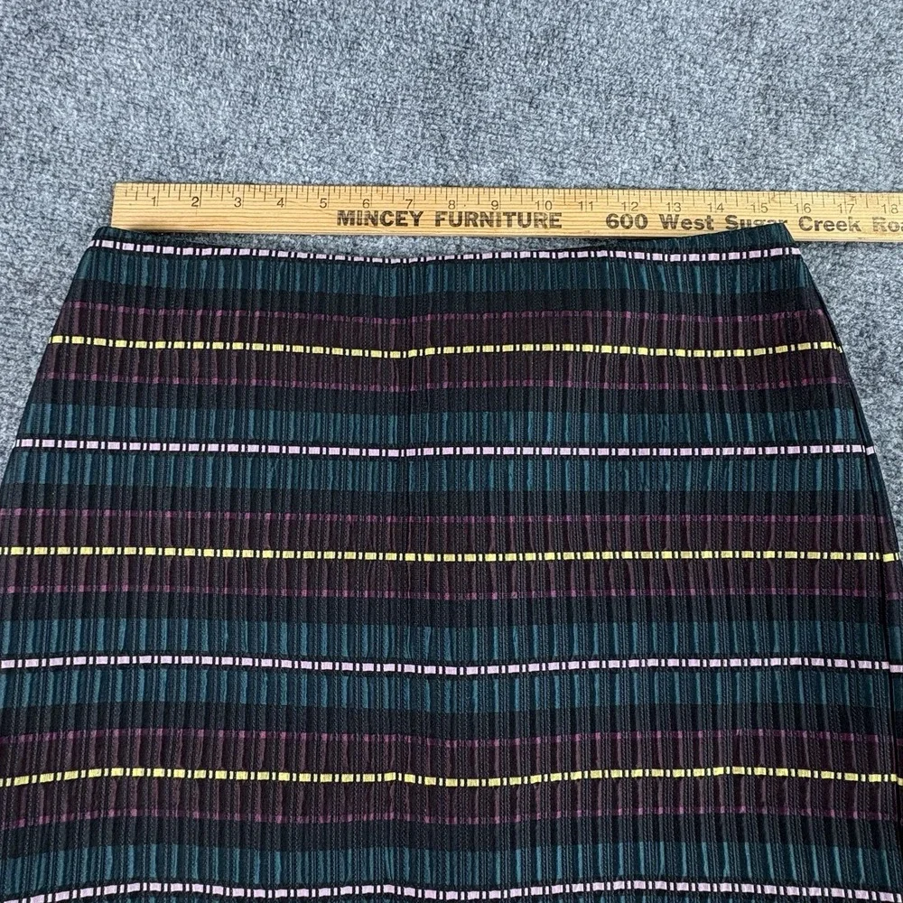 Ann Taylor Factory Skirt Women 6 Multicolor Pencil Stripe Preppy Office Academic